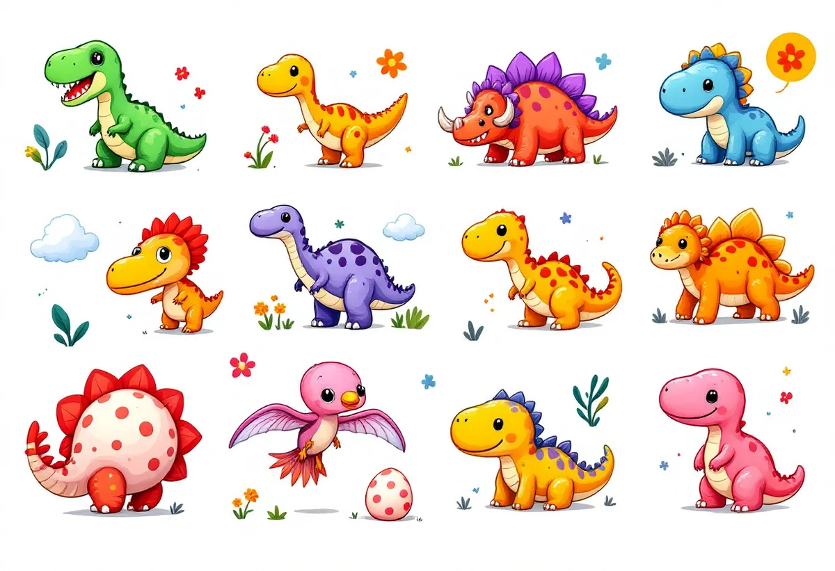 Cartela de tatuagens temporárias Dinossauros — Modelo 3 (Infantil). Inclui dinossauro, t-rex, tiranossauro, diplodoco