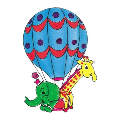 Balão com girafa e elefante