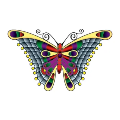Borboleta de asas coloridas