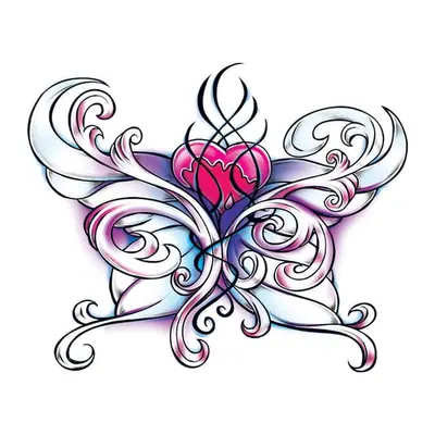 Borboleta ornamental com coração