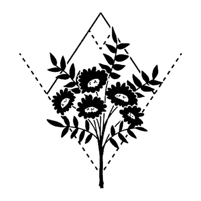Buquê de flores em triângulo