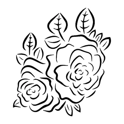Buquê de rosas em contorno