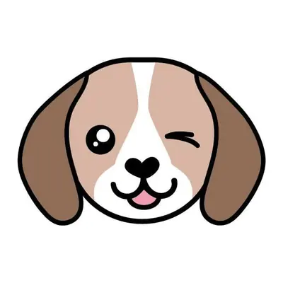 Cachorrinho beagle piscando