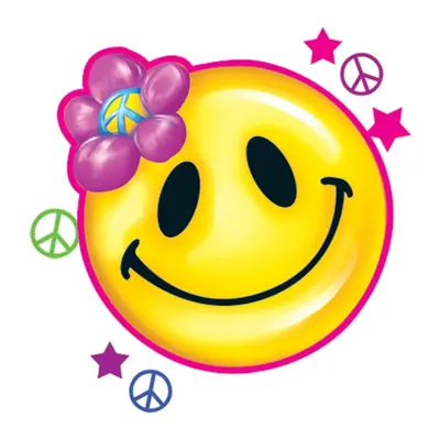 Carinha sorridente com flor