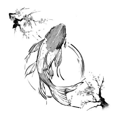 Carpa koi com lua