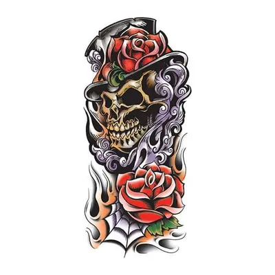 Caveira com cartola e rosas — Modelo 1