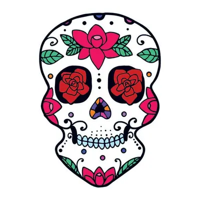Caveira mexicana com rosas