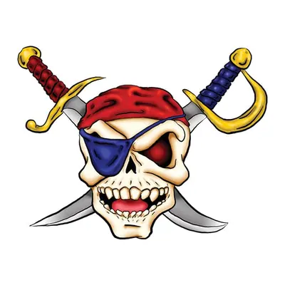 Caveira pirata com espadas