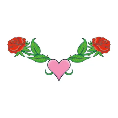 Coração com rosas lombar