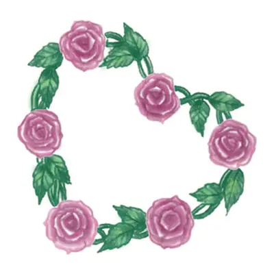 Coração de rosas rosa