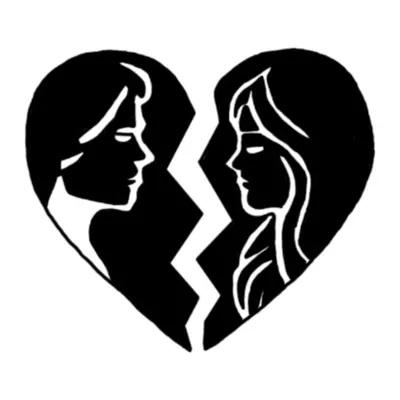 Coração partido de casal