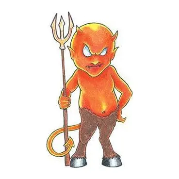 Diabinho laranja com tridente