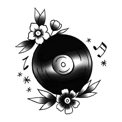 Disco de vinil com flores