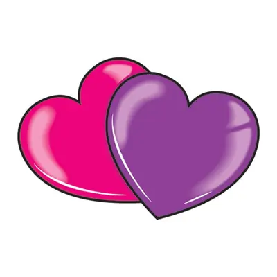 Dois corações rosa e roxo
