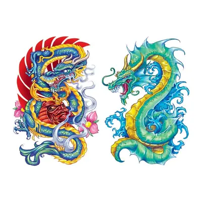 Dois dragões coloridos