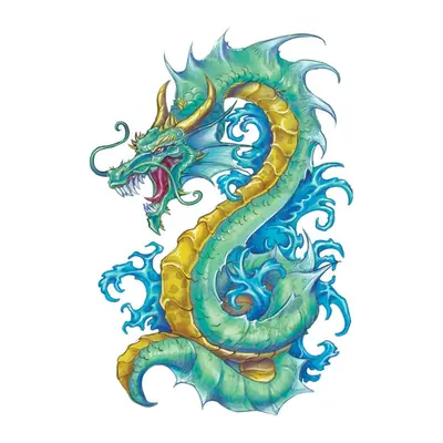 Dragão serpente azul-esverdeado