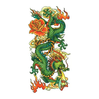 Dragões chineses com rosas