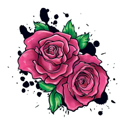 Duas rosas rosa com respingos