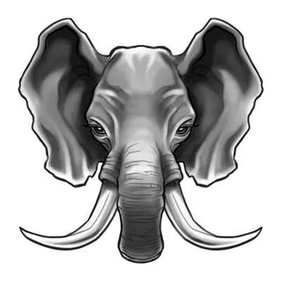 Elefante de presas grandes
