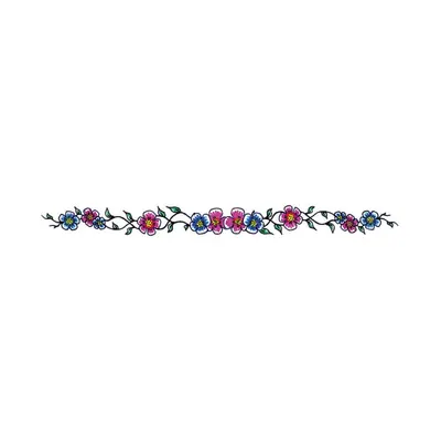 Faixa de flores azuis e roxas