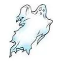 Fantasma azul assustado