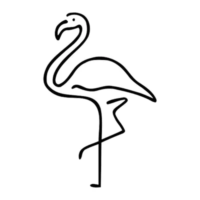 Flamingo em linha contínua