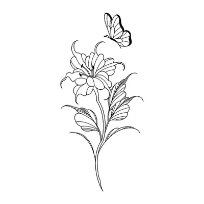 Flor com borboleta