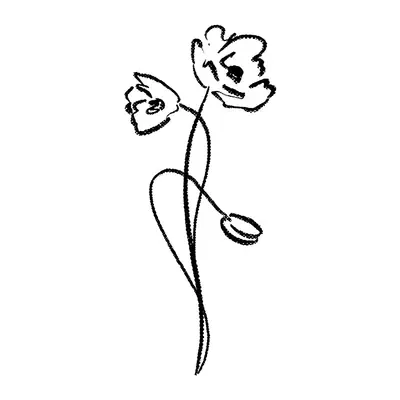 Flor com haste curva