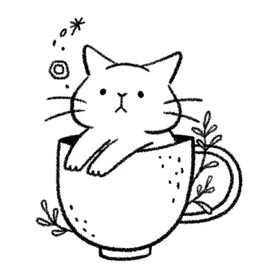 Gatinho na xícara