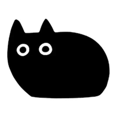 Gato preto de olhos redondos