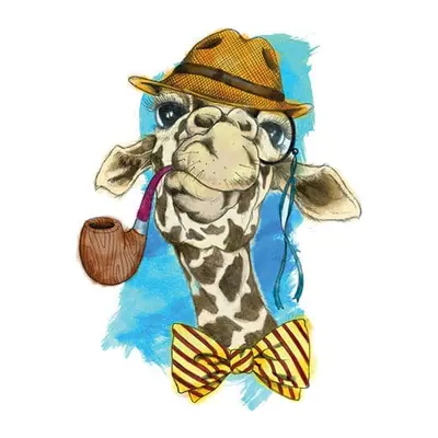 Girafa de chapéu e cachimbo