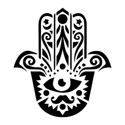 Hamsa preto ornamental