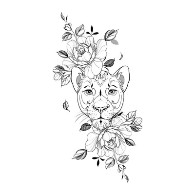 Leoa com rosas