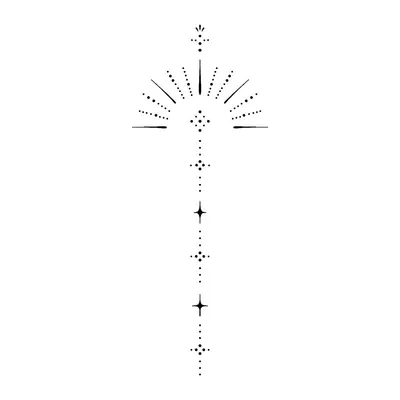 Linha com raios de sol e estrelas