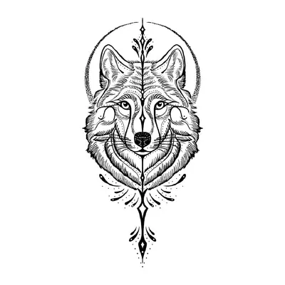 Lobo com ornamento vertical
