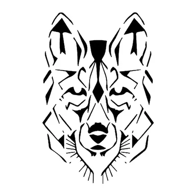Lobo geométrico — rosto