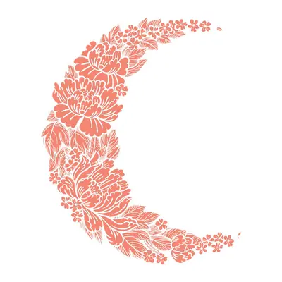 Lua de flores coral