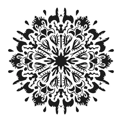 Mandala floral preta