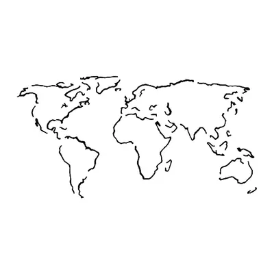 Mapa-múndi em linha — Modelo 2