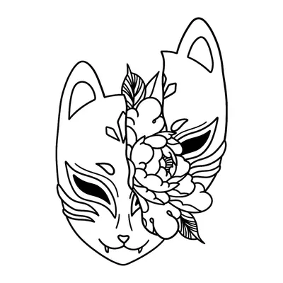 Máscara de raposa com flores