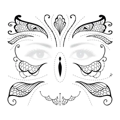 Máscara de renda borboleta