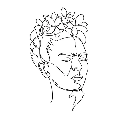 Mulher com coroa de flores