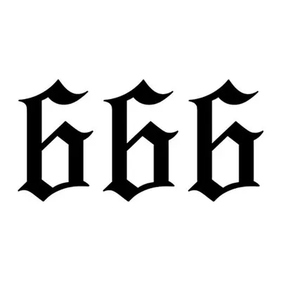 Número 666 gótico — Modelo 1