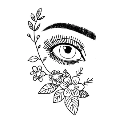 Olho com flores