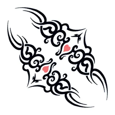 Ornamento tribal com corações
