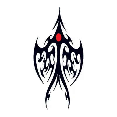 Ornamento tribal com ponto vermelho
