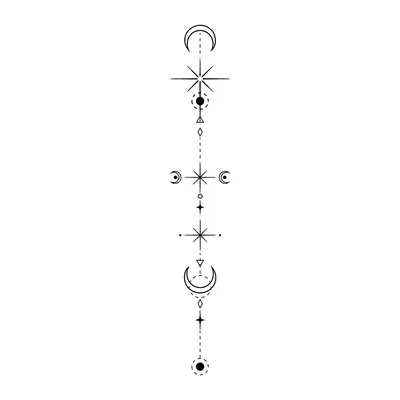 Ornamento vertical com luas e estrelas