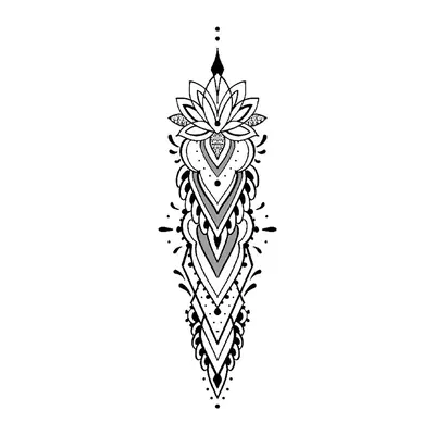 Ornamento vertical de lótus — Modelo 2