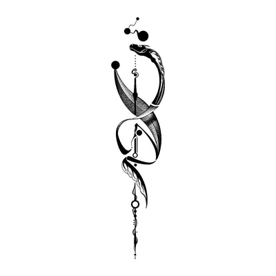 Ornamento vertical de pontos e curvas