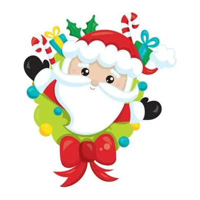 Papai Noel com guirlanda